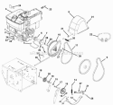 Engine And Belt Drive Diagram and Parts List for 926102 002381 Ariens Snow Blower