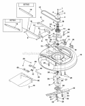 28" And 32" Decks, Belts, And Blades Diagram and Parts List for 927063 000101 Ariens Lawn Tractor