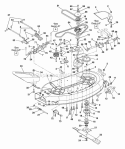 Deck, Belts, Blades And Idlers 40" Diagram and Parts List for 927065 000400 Ariens Lawn Tractor