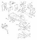 Frame, Hood And Seat Diagram and Parts List for 927067 000101 Ariens Lawn Tractor