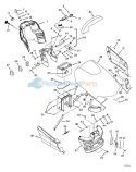 Hood, Dash & Battery Diagram and Parts List for 936021 000101 Ariens Lawn Tractor