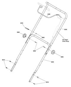 Handles & Controls Group - Manual Diagram and Parts List for 938022 (1696306-00)(2012) Ariens Snow Blower