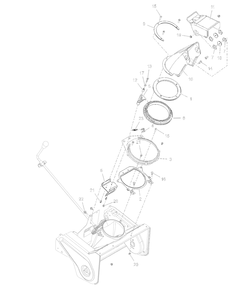 Discharge Chute Diagram and Parts List for 938029  Ariens Snow Blower