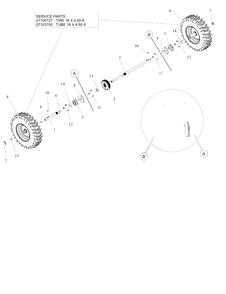 Wheels And Axle - 28" Diagram and Parts List for 926093 000101 & Above Ariens Snow Blower
