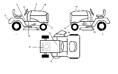 Part Location Diagram of 145005 Ariens Lawn tractor battery decal