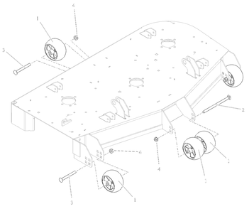 Anti-Scalp Wheels And Baffles - 48-Inch Diagram and Parts List for 991296 100000 + Ariens Lawn Tractor