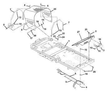 Frame, Hood And Footrest Diagram and Parts List for 915067 (010000 & Above)(1740) Ariens Lawn Tractor