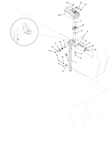 Discharge Chute Controls Diagram and Parts List for 926093 000101 & Above Ariens Snow Blower
