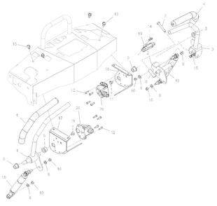 Drive Controls Diagram and Parts List for 998302 000500 - 000999 Ariens Lawn Tractor