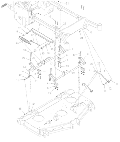 Deck Lift - Rd Diagram and Parts List for 998305 000101 - 000499 Ariens Lawn Tractor