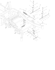 Deck Lift - Lh Diagram and Parts List for 997312 000101 - 001499 Ariens Lawn Tractor