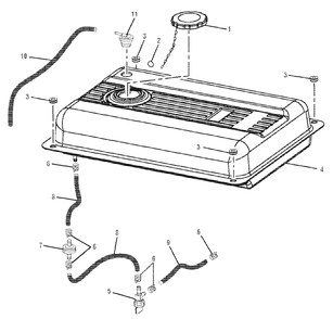 Fuel Tank Diagram and Parts List for 986059 002001 & Above Ariens Generator