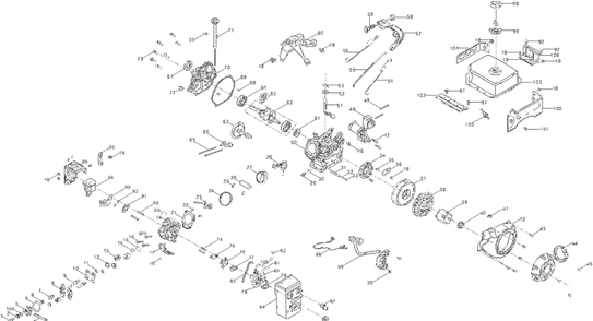 Engine - 08201510 Diagram and Parts List for 921072  Ariens Snow Blower