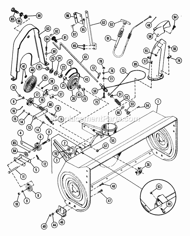 Blower Housing Diagram and Parts List for 835006 000101 Ariens Lawn Tractor