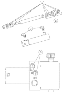 Hydraulic Unit Fittings Diagram and Parts List for 851007 000101 Ariens Lawn Tractor Accessories