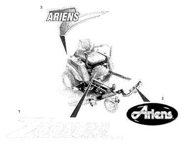 Decals-Style Diagram and Parts List for 915067 (010000 & Above)(1740) Ariens Lawn Tractor
