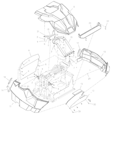 Hood Assembly Diagram and Parts List for 998302 000500 - 000999 Ariens Lawn Tractor