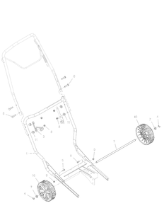 Handlebars And Wheels Diagram and Parts List for 938029  Ariens Snow Blower
