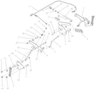 Parking Brake Diagram and Parts List for 991590 095000 + Ariens Lawn Tractor