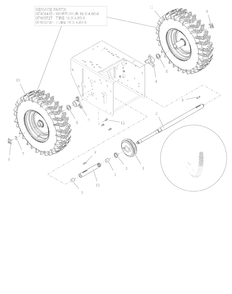 Wheels And Axles Diagram and Parts List for 921070  Ariens Snow Blower