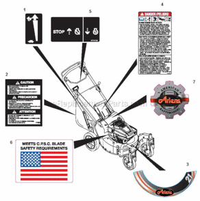 Part Location Diagram of 01284700 Ariens Decal, Ariens Deck