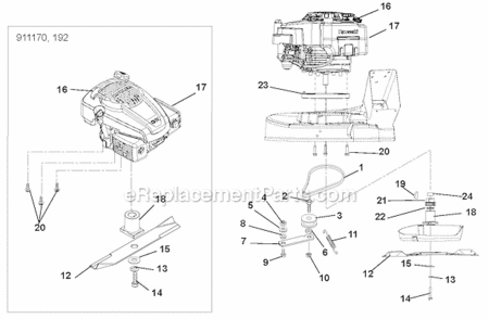 Part Location Diagram of 08200819 Ariens Engine, Kawasaki