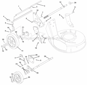 Wheels_And_Adjusters Diagram and Parts List for 911194  Ariens Lawn Mower