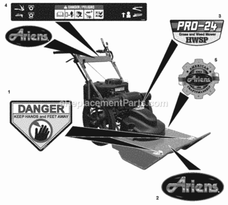 Part Location Diagram of 07700020 Ariens Decal, Operator, Danger 24 Brush Cutter