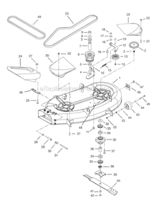 Part Location Diagram of 51500200 Ariens Mower Deck Assembly Complete