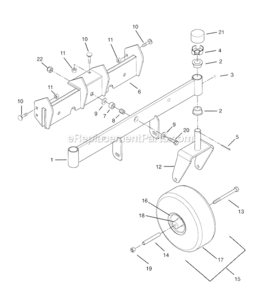 Part Location Diagram of 01522400 Ariens Axle Weldment