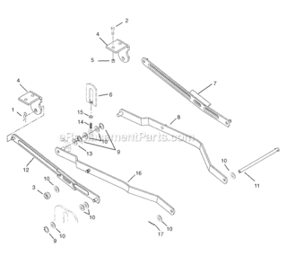 Hanger_Arm Diagram and Parts List for 915006-000101 EZR_1640 Ariens Lawn Mower