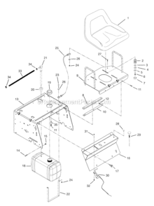 Part Location Diagram of 01530100 Ariens Seat Support