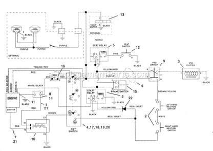 Electrical_-_16_Hp_Tecumseh Diagram and Parts List for 915006-000101 EZR_1640 Ariens Lawn Mower