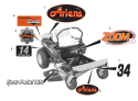 Decals - Style Diagram and Parts List for 915159 000101-009999 Ariens Lawn Tractor