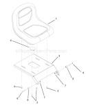 Part Location Diagram of 03874251 Ariens Weldment, Seat Plate