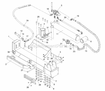 Beam_And_Hydraulic_Cylinder Diagram and Parts List for 917011 000101- Ariens Log Splitter