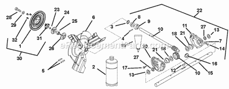 Friction Drive Diagram and Parts List for 920014 000101 - 034999 Ariens Snow Blower
