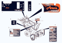 Decals Diagram and Parts List for 921004 002001 Ariens Snow Blower