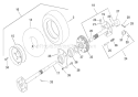 Wheels And Axle Diagram and Parts List for 924333 000101 Ariens Snow Blower