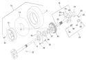 Wheels And Axle Diagram and Parts List for 924117 000101 Ariens Snow Blower