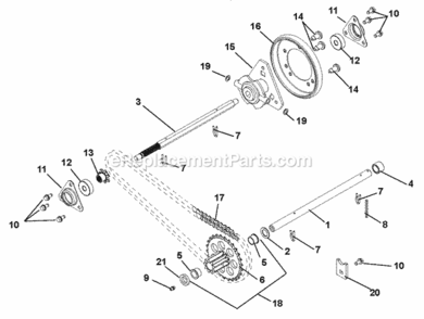Part Location Diagram of 04511700 Ariens Shaft- Hex-w/spline Track