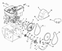 Engine And Belt Drive Diagram and Parts List for 926102 000101 Ariens Snow Blower