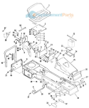 Frame And Seat Diagram and Parts List for 927043 000101 Ariens Lawn Tractor