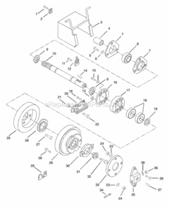 Steering Hydraulic Diagram and Parts List for 931038 000101 Ariens Lawn Tractor