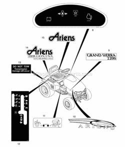 Part Location Diagram of 07737100 Ariens Decal-Dash W/Lights