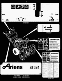 Decals Diagram and Parts List for 932031 002200 Ariens Snow Blower