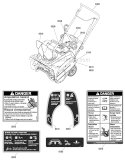 Decal Diagram and Parts List for 938022 000101 Ariens Snow Blower