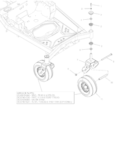 Front Wheels And Caster Forks Diagram and Parts List for 918027 035000 + Ariens Lawn Tractor
