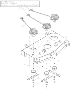 Deck, Blades And Spindle Motors - 48-Inch - Sd Diagram and Parts List for 998307 001000 + Ariens Lawn Tractor