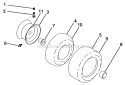Wheels And Tires Diagram and Parts List for A25K54YT 96046000400 Ariens Lawn Tractor